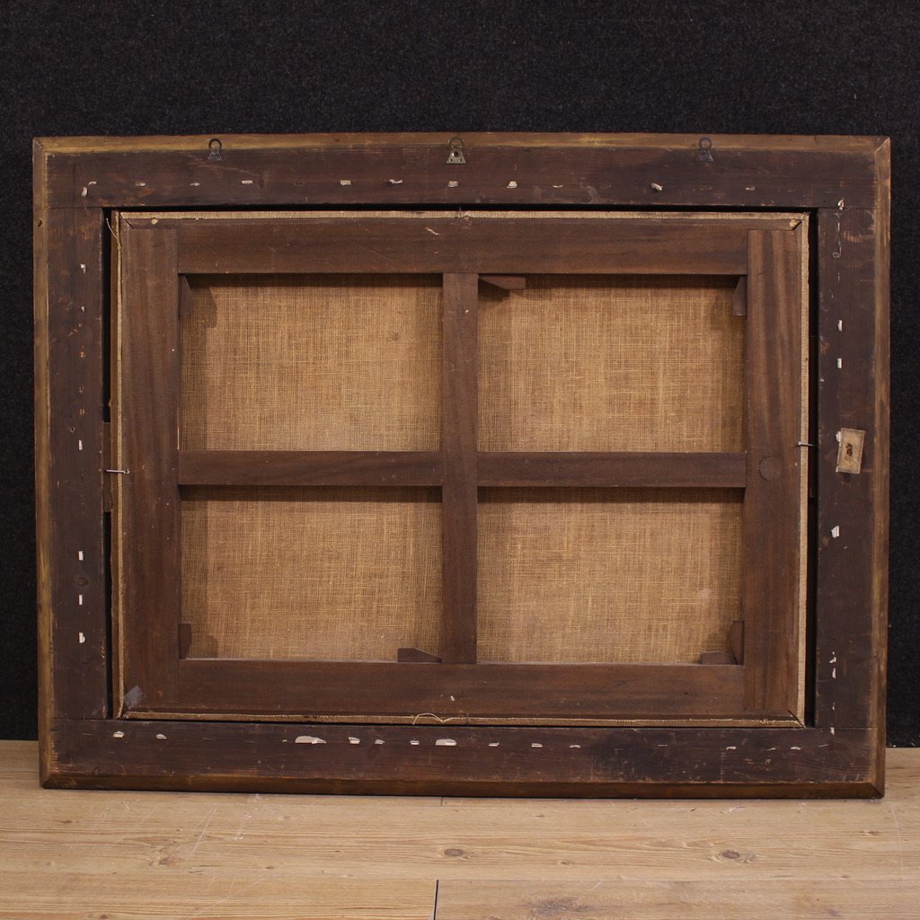 Antico dipinto spagnolo del XVII secolo, Cristo e i discepoli di Emmaus-photo-2