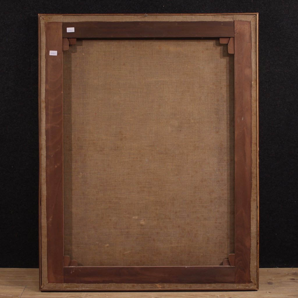 Antico dipinto italiano adorazione di frati con putti del XVII secolo-photo-4