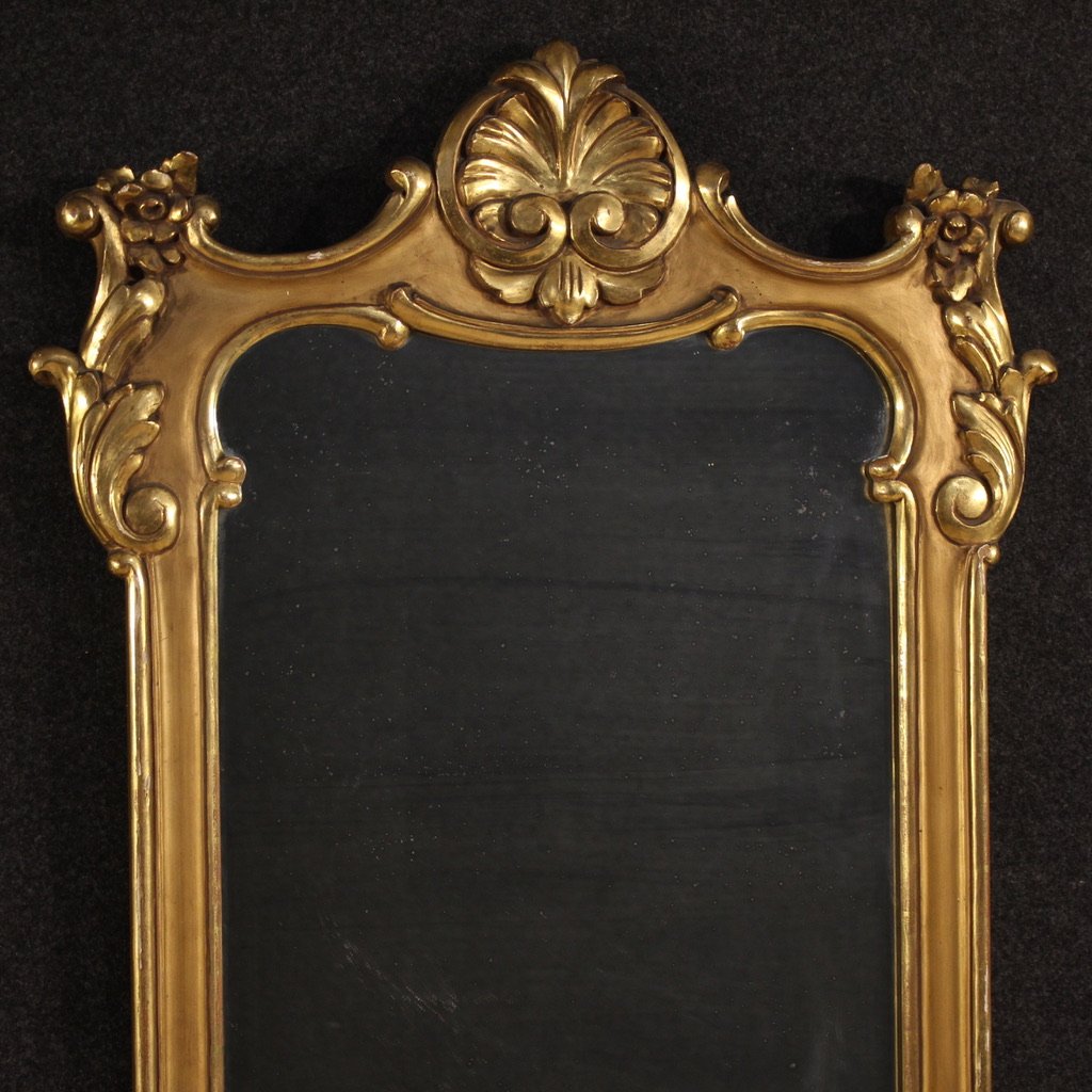 Specchiera italiana dipinta e dorata del XX secolo-photo-3