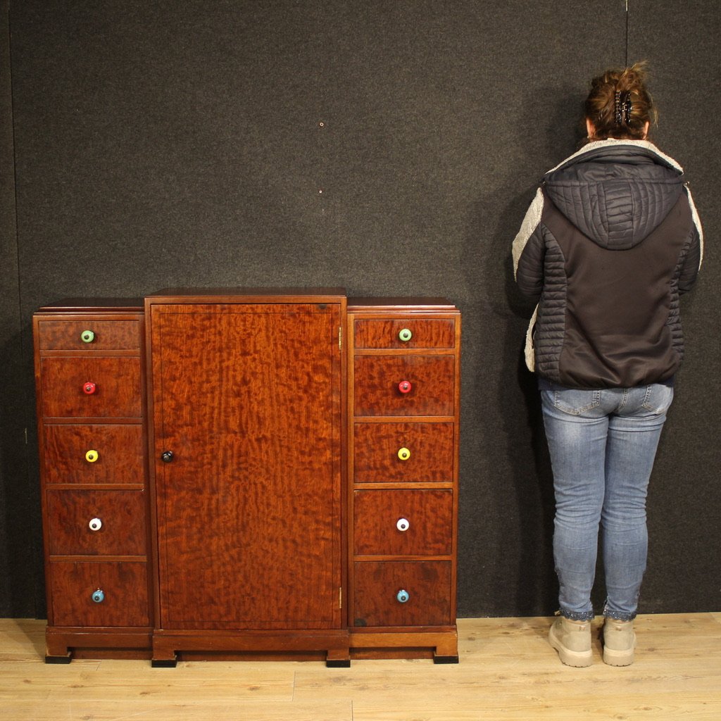 Cassettiera inglese Art Deco del XX secolo-photo-2