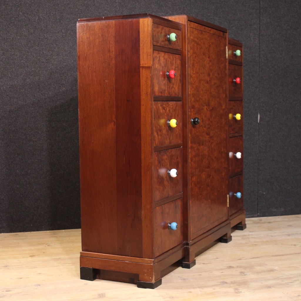 Cassettiera inglese Art Deco del XX secolo-photo-7