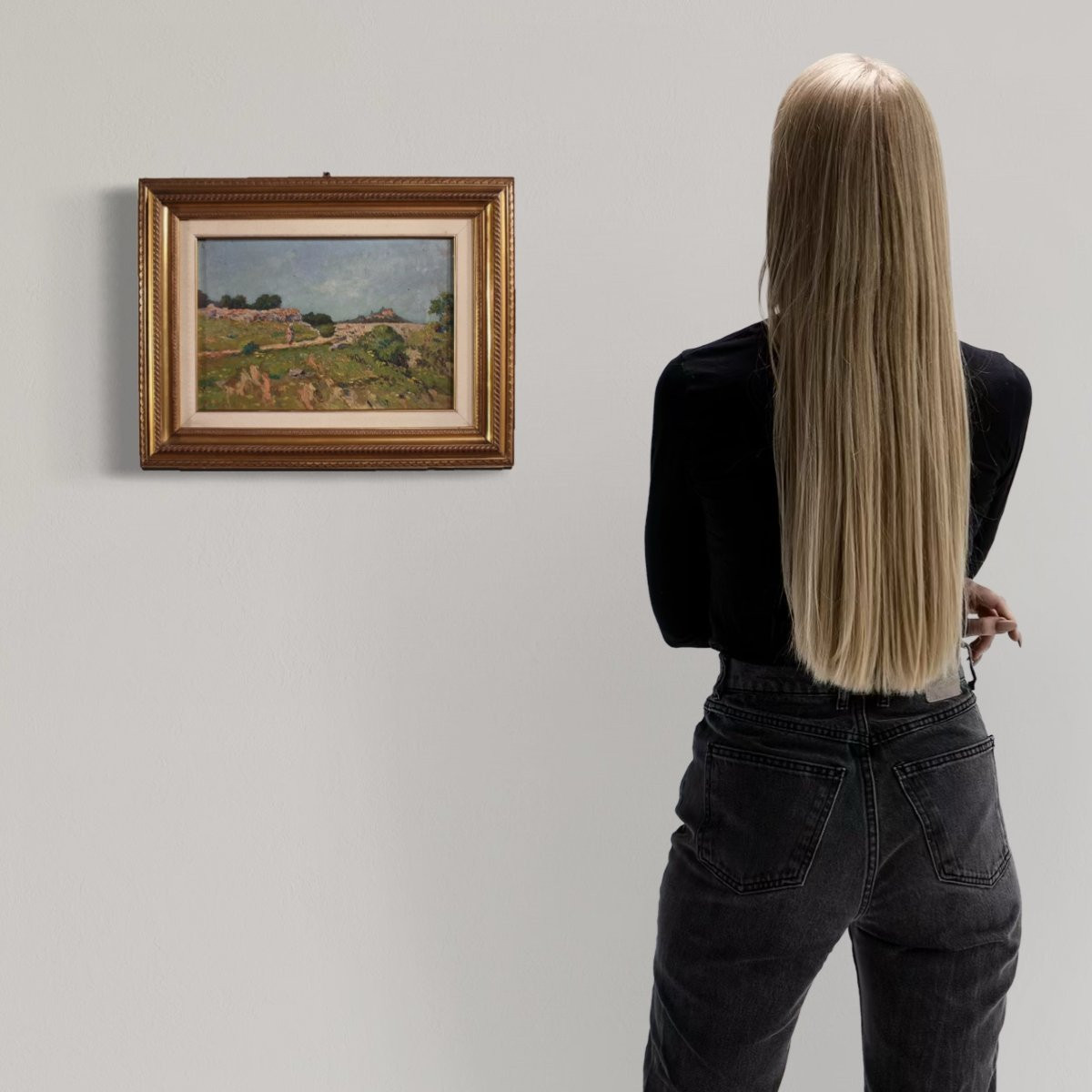 Dipinto italiano paesaggio firmato del XX secolo-photo-2