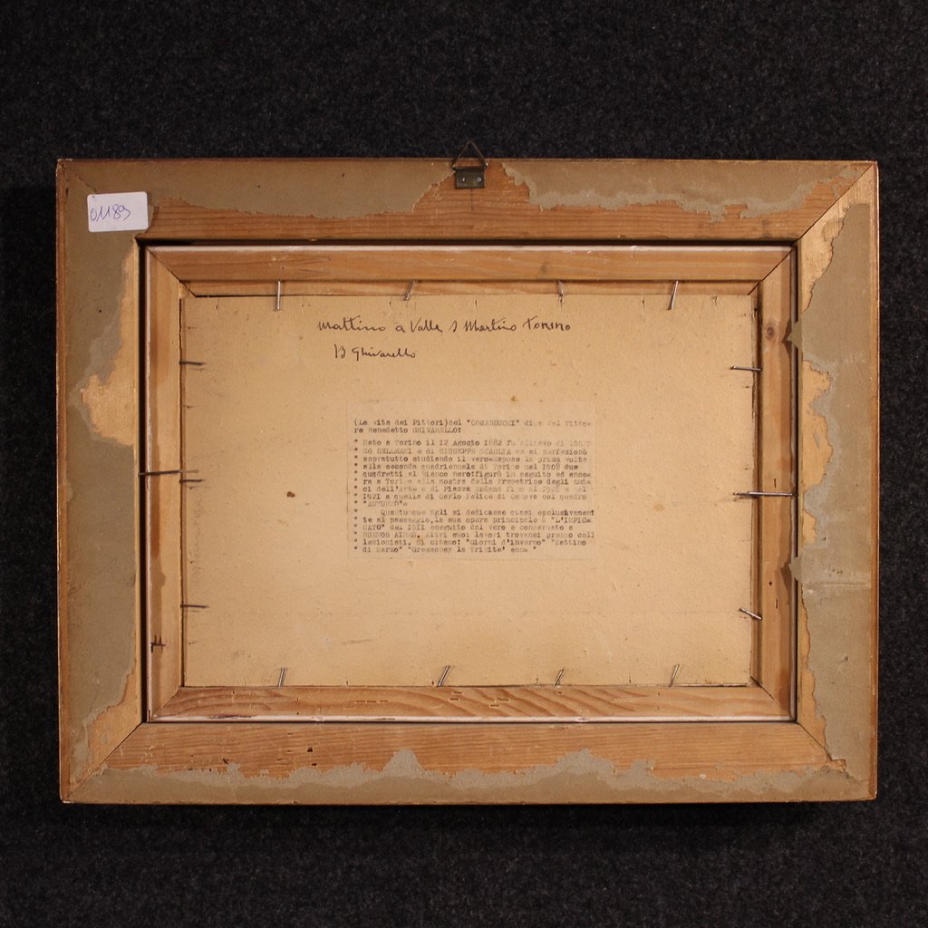 Dipinto italiano paesaggio firmato del XX secolo-photo-3