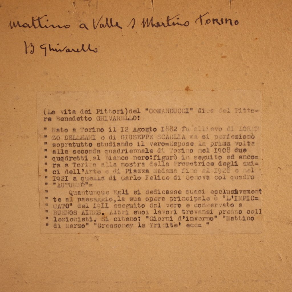 Dipinto italiano paesaggio firmato del XX secolo-photo-5