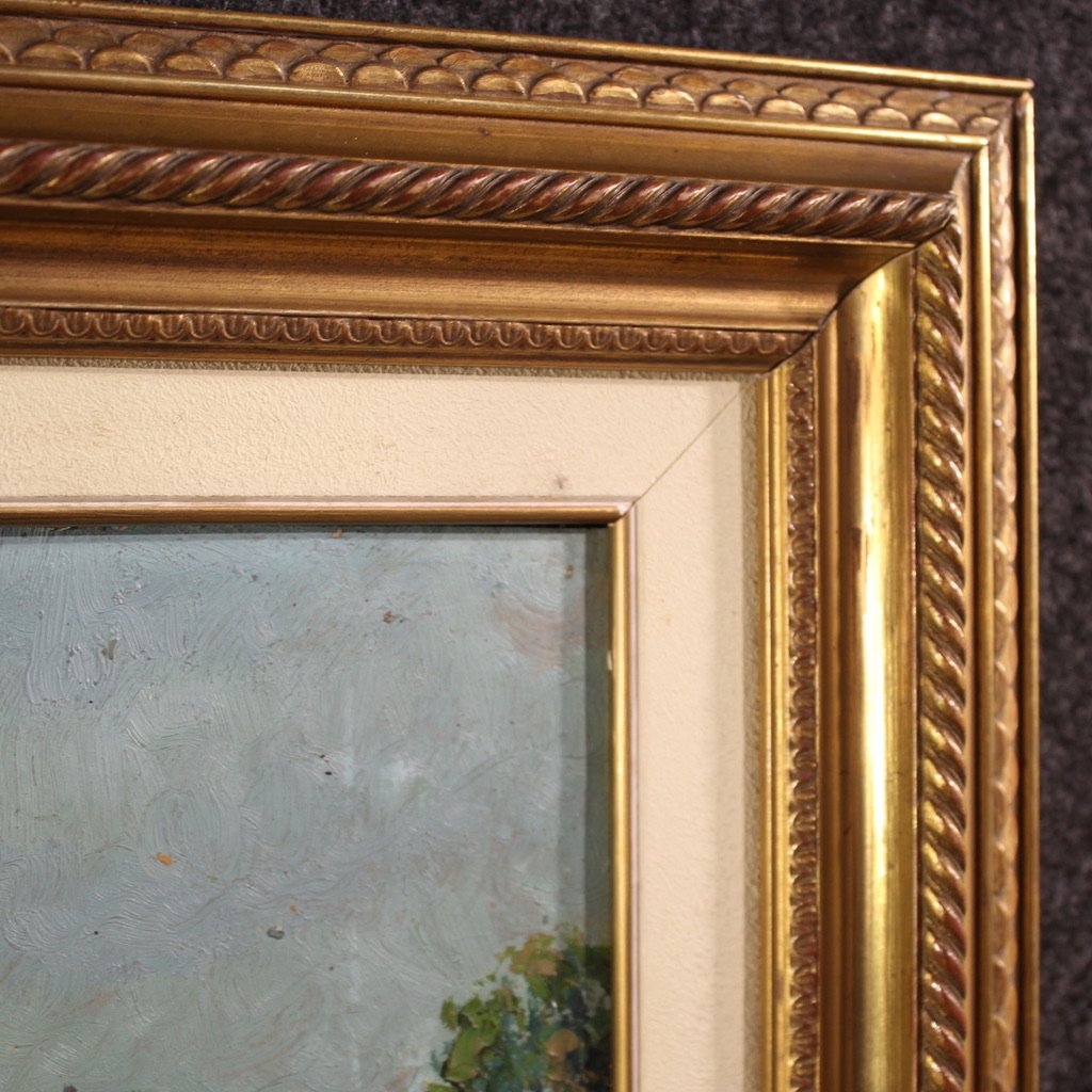 Dipinto italiano paesaggio firmato del XX secolo-photo-6