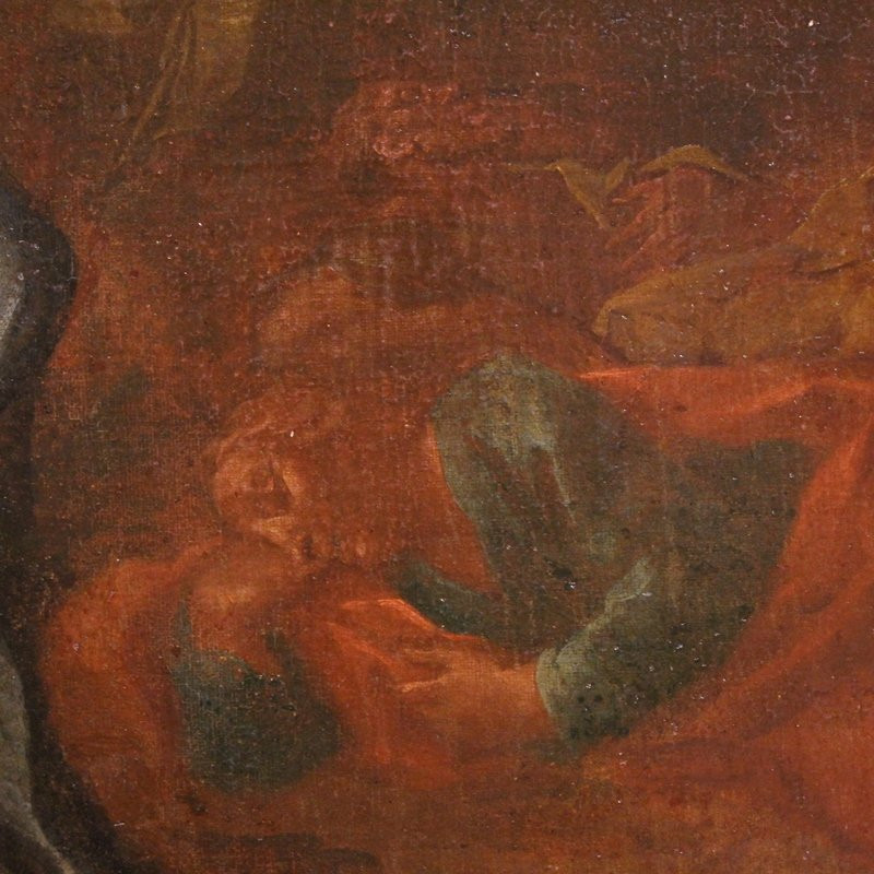 Antico dipinto italiano Cristo nell'orto degli ulivi del XVII secolo-photo-8