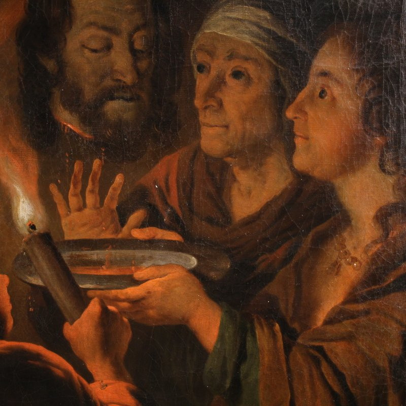 Dipinto fiammingo del XIX secolo, Salomè con la testa di San Giovanni Battista-photo-4