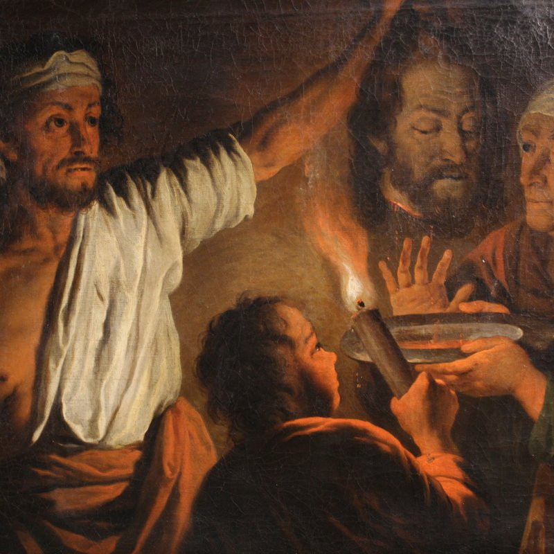 Dipinto fiammingo del XIX secolo, Salomè con la testa di San Giovanni Battista-photo-7