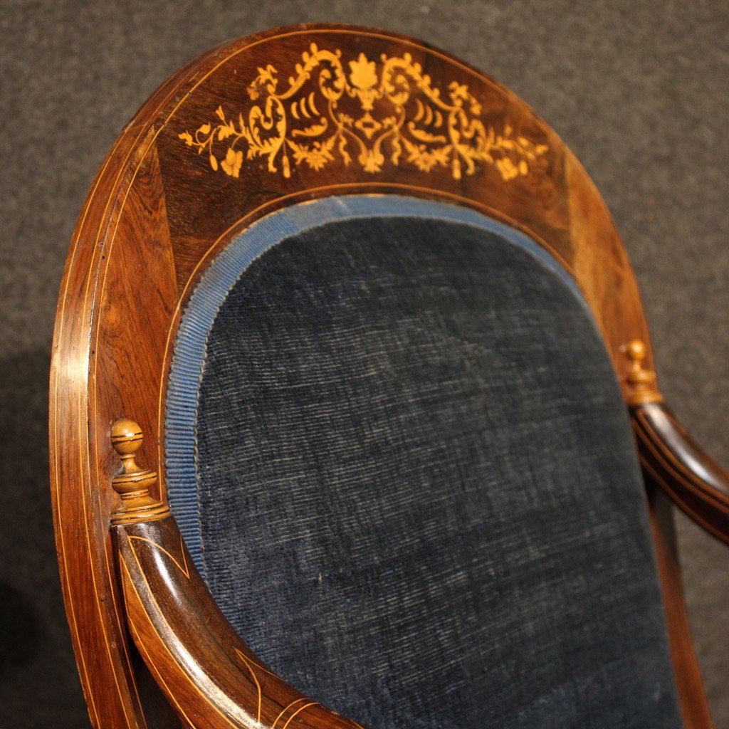 Coppia di poltrone francesi Carlo X del XIX secolo-photo-8