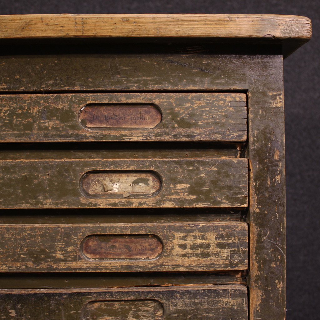 Cassettiera xilografia in legno laccato del XX secolo-photo-2