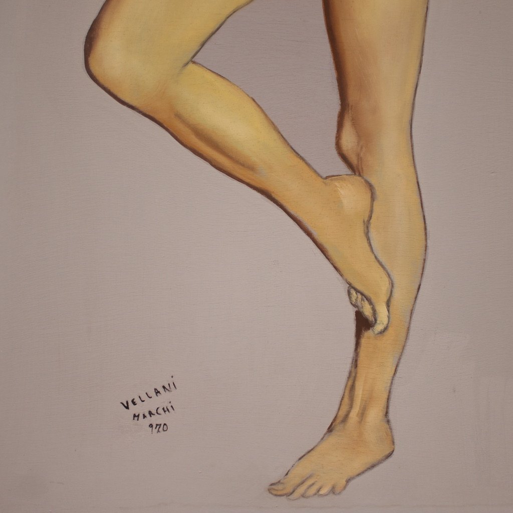 Dipinto nudo femminile firmato Vellani Marchi datato 1970-photo-4