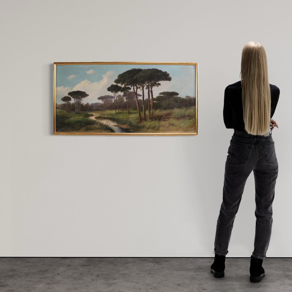 Dipinto italiano paesaggio del XIX secolo-photo-1