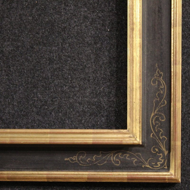 Cornice toscana laccata, dorata e dipinta del XX secolo-photo-2