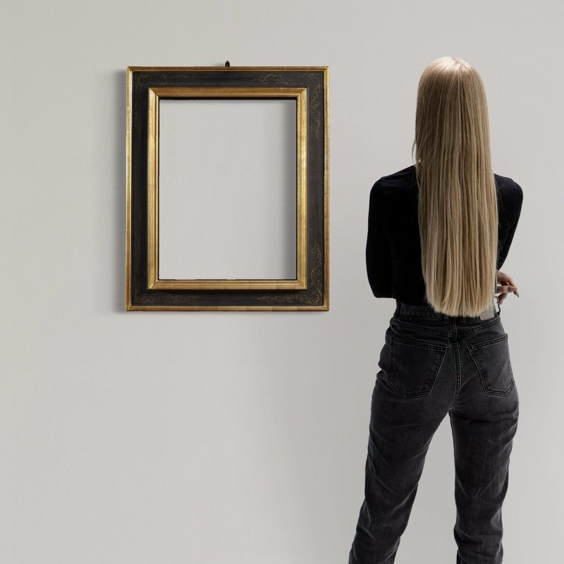 Cornice toscana laccata, dorata e dipinta del XX secolo-photo-1