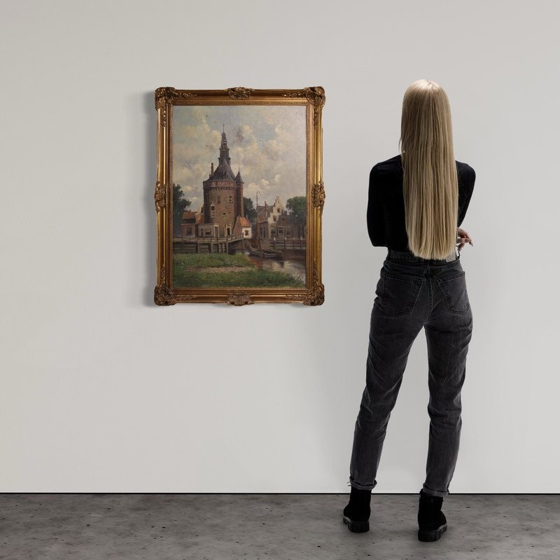 Dipinto olandese veduta della città di Hoorn del XX secolo-photo-2