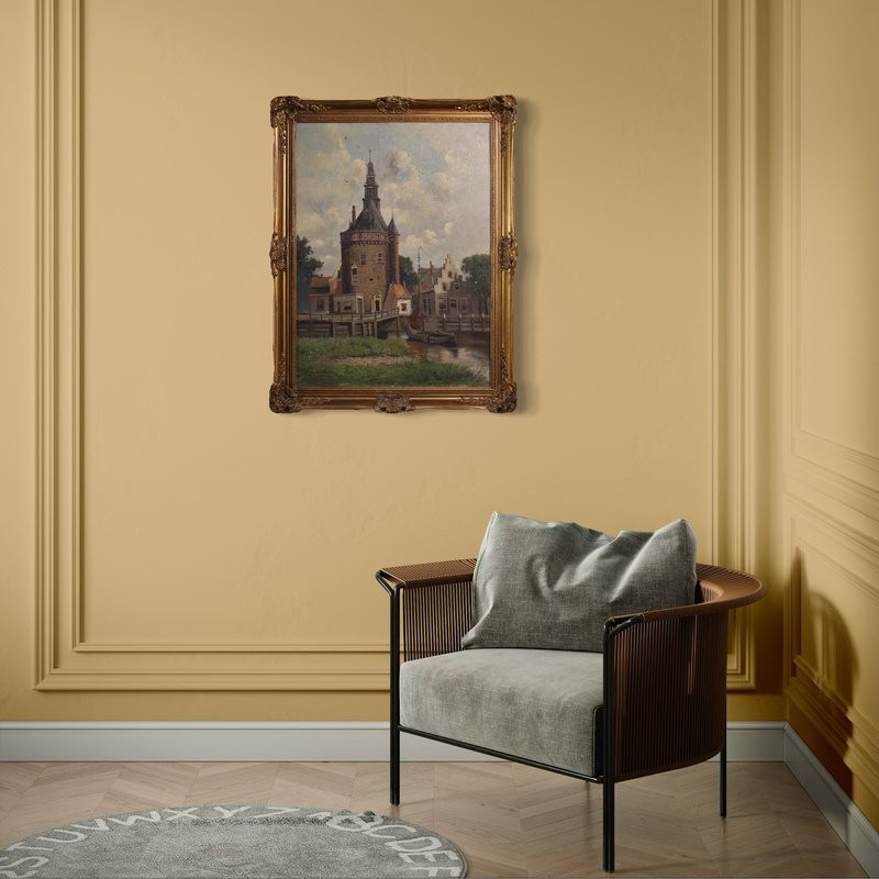 Dipinto olandese veduta della città di Hoorn del XX secolo-photo-2