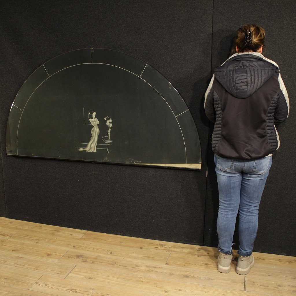 Specchiera italiana a mezzaluna del XX secolo-photo-2