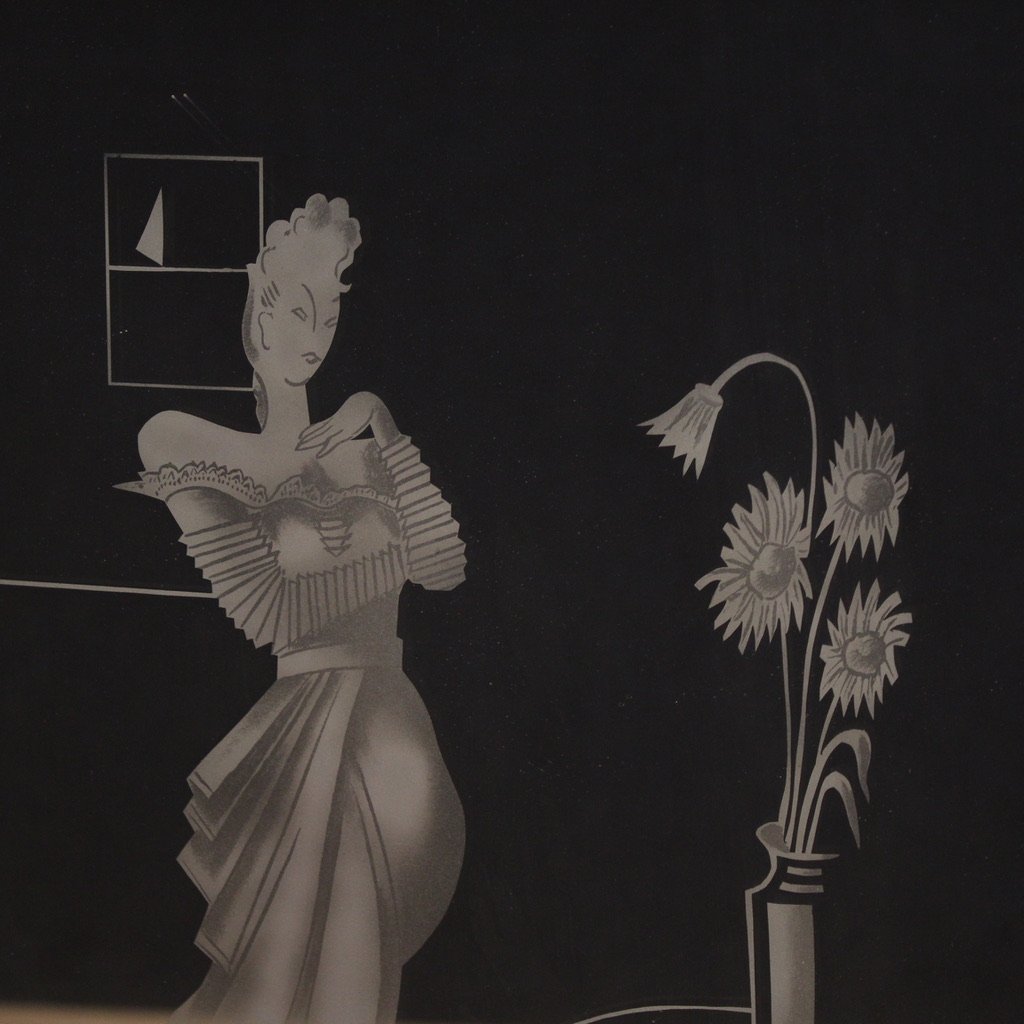 Specchiera italiana a mezzaluna del XX secolo-photo-1