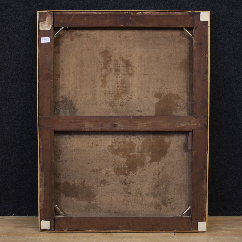 Antico dipinto fiammingo Sacra Famiglia del XVIII secolo-photo-4