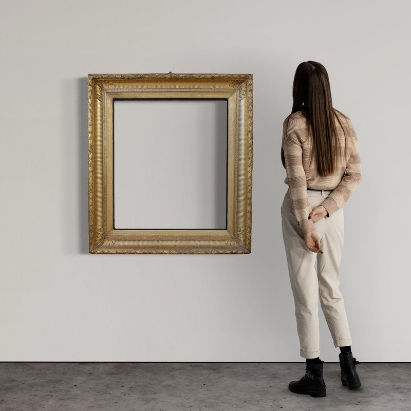 Cornice francese dorata in stile Luigi XVI del XX secolo-photo-2