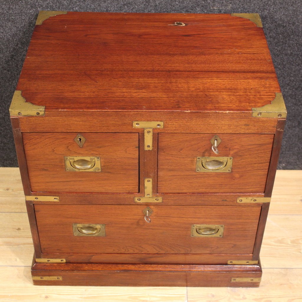 Coppia di comodini inglesi in stile navale del XX secolo-photo-2