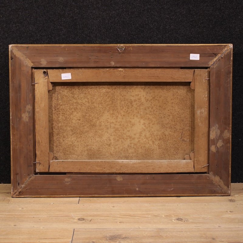 Dipinto italiano paesaggio bucolico firmato del XIX secolo-photo-3