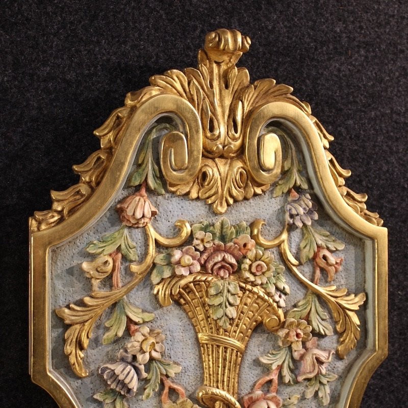 Coppia di applique italiane laccate e dorate in stile Luigi XVI-photo-3