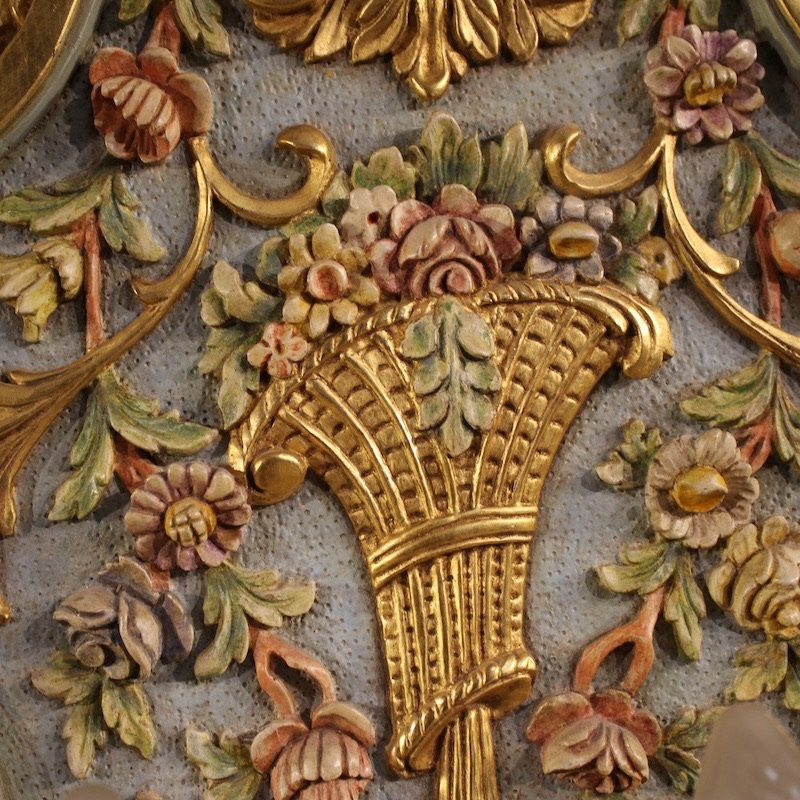 Coppia di applique italiane laccate e dorate in stile Luigi XVI-photo-5