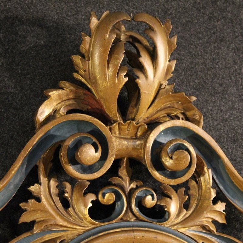 Specchiera italiana laccata e dorata in stile Luigi XV del XX secolo-photo-2
