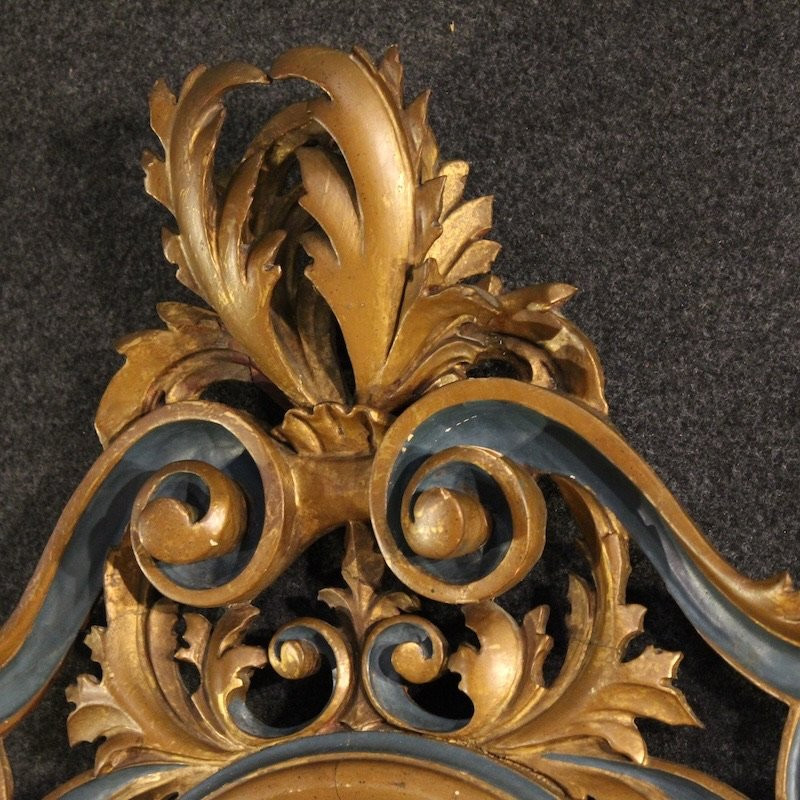 Specchiera italiana laccata e dorata in stile Luigi XV del XX secolo-photo-5