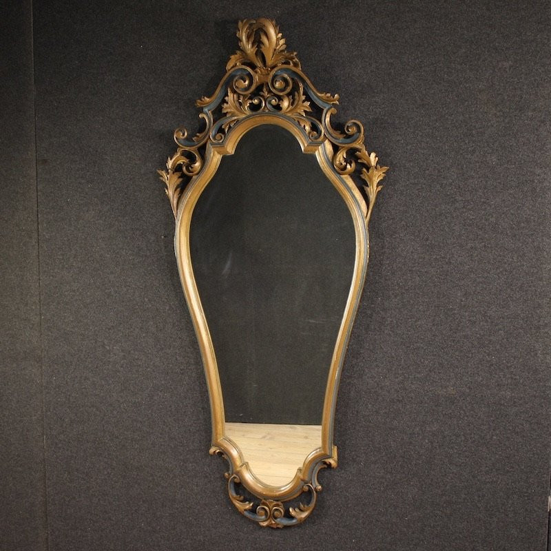 Specchiera italiana laccata e dorata in stile Luigi XV del XX secolo-photo-7