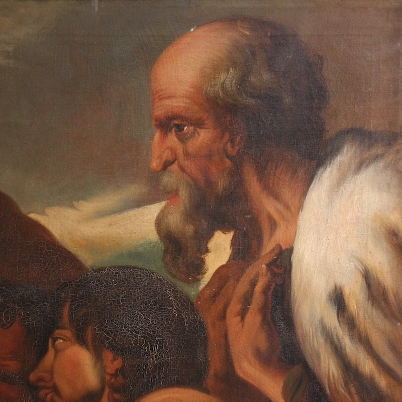 Grande quadro fiammingo del XIX secolo, Cristo perdona i peccatori penitenti-photo-3