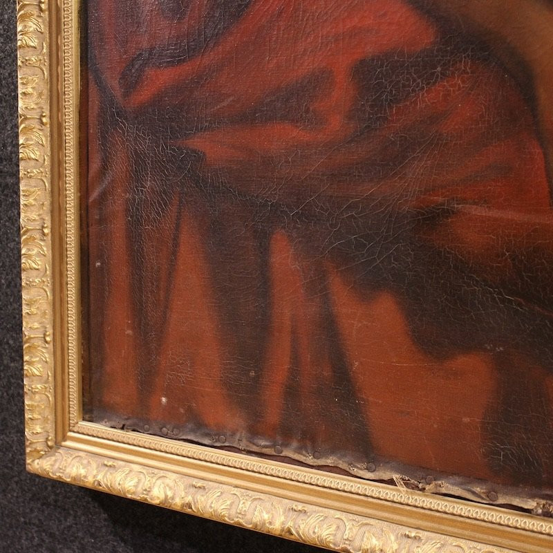 Grande quadro fiammingo del XIX secolo, Cristo perdona i peccatori penitenti-photo-5