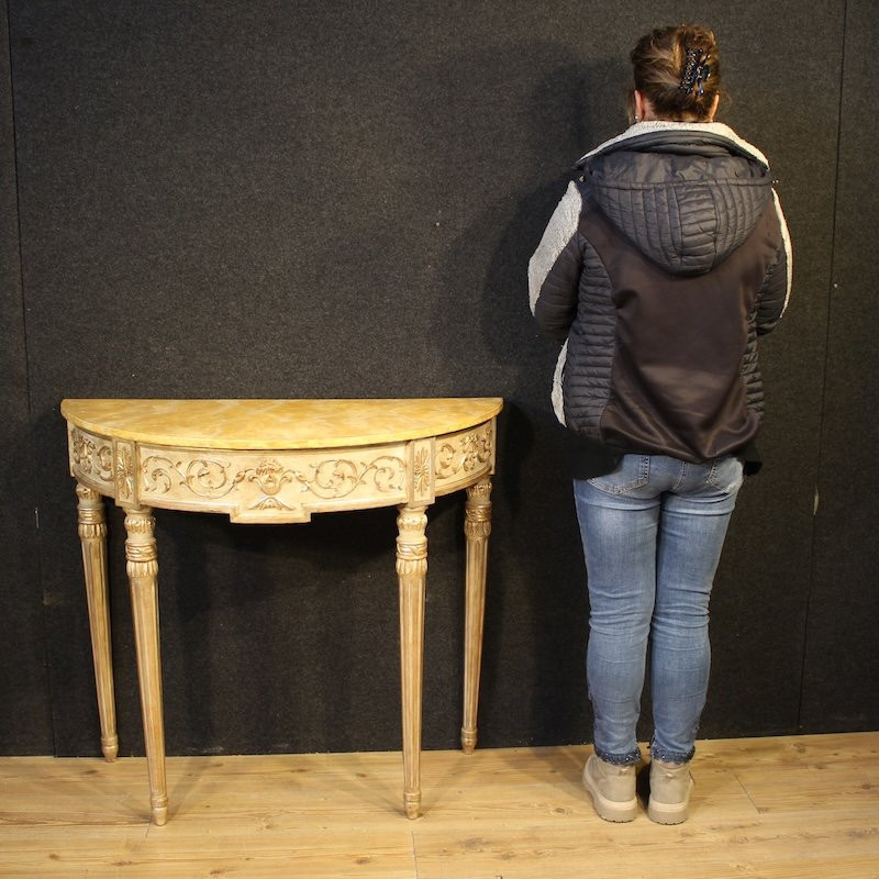 Console italiana laccata in stile Luigi XVI del XX secolo-photo-3