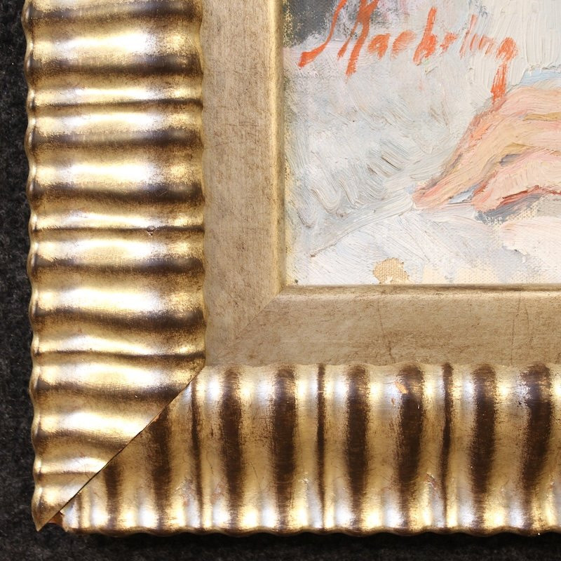 Dipinto francese nudo femminile firmato del XX secolo-photo-2