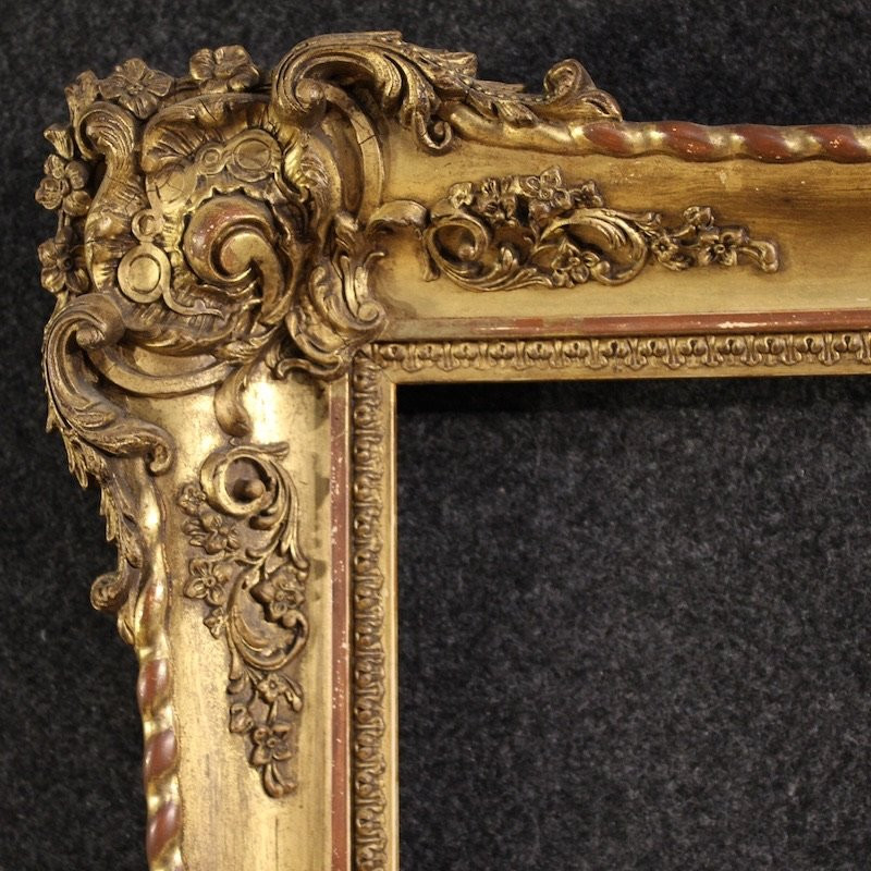 Cornice italiana dorata Napoleone III del XIX secolo-photo-3