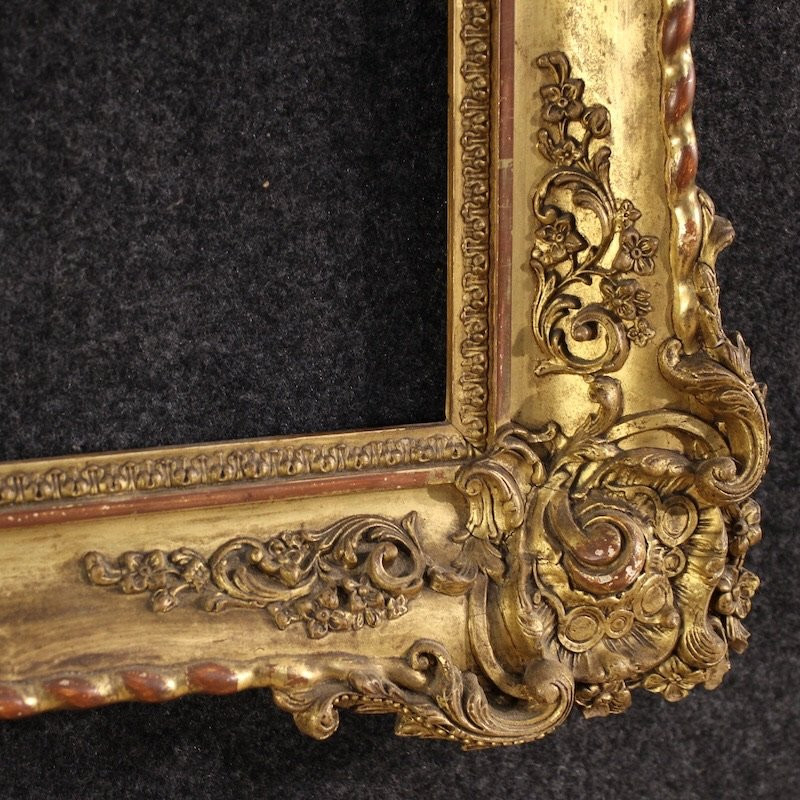 Cornice italiana dorata Napoleone III del XIX secolo-photo-4