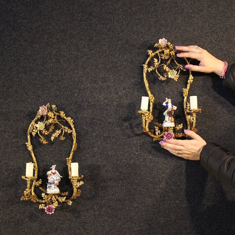 Coppia di applique tedesche del XX secolo-photo-2