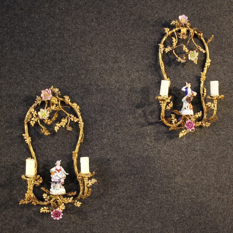 Coppia di applique tedesche del XX secolo