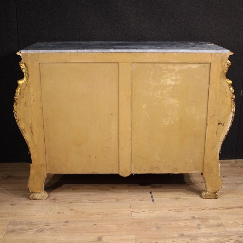 Cassettone italiano laccato e dorato del XX secolo-photo-2