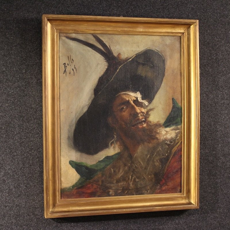 Dipinto spagnolo ritratto di pirata 1895-photo-5