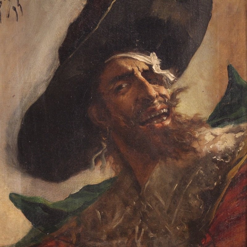 Dipinto spagnolo ritratto di pirata 1895-photo-6
