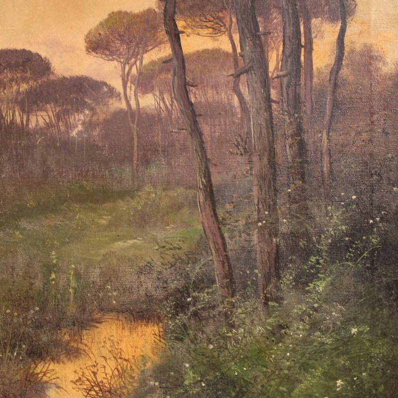 Dipinto italiano paesaggio firmato Marko del XIX secolo-photo-5