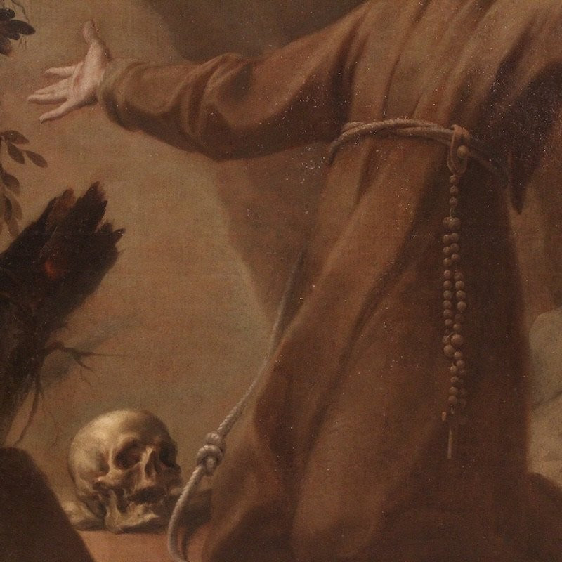 Grande quadro italiano del XVIII secolo, estasi di San Francesco d’Assisi-photo-8
