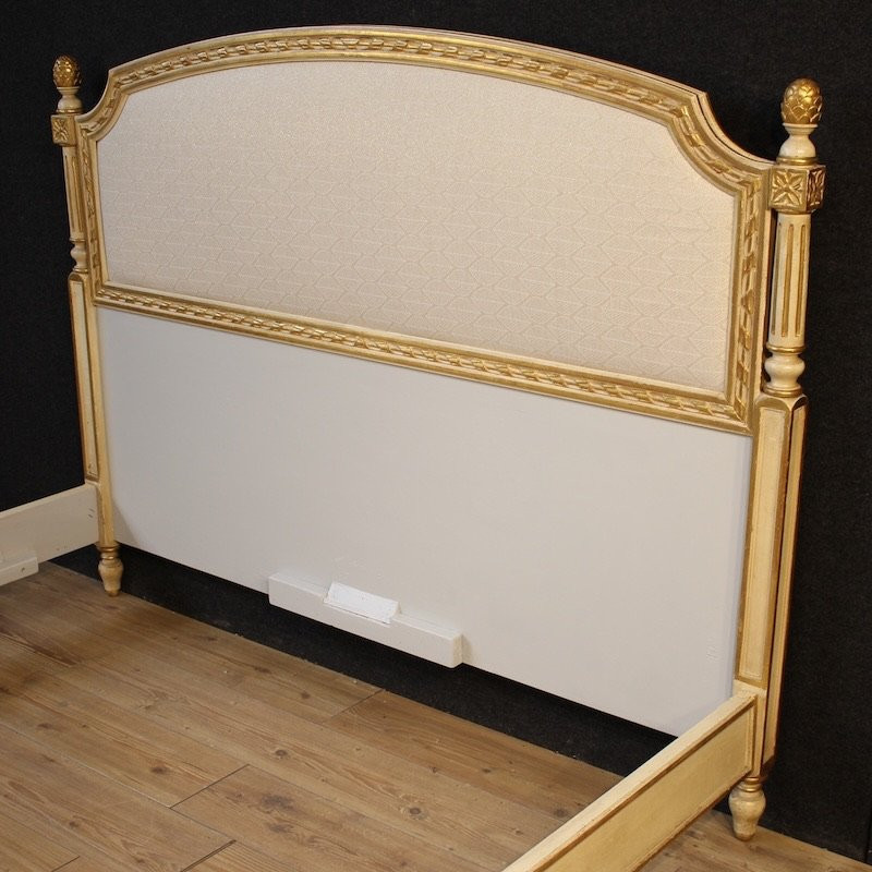 Letto matrimoniale laccato e dorato in stile Luigi XVI-photo-3