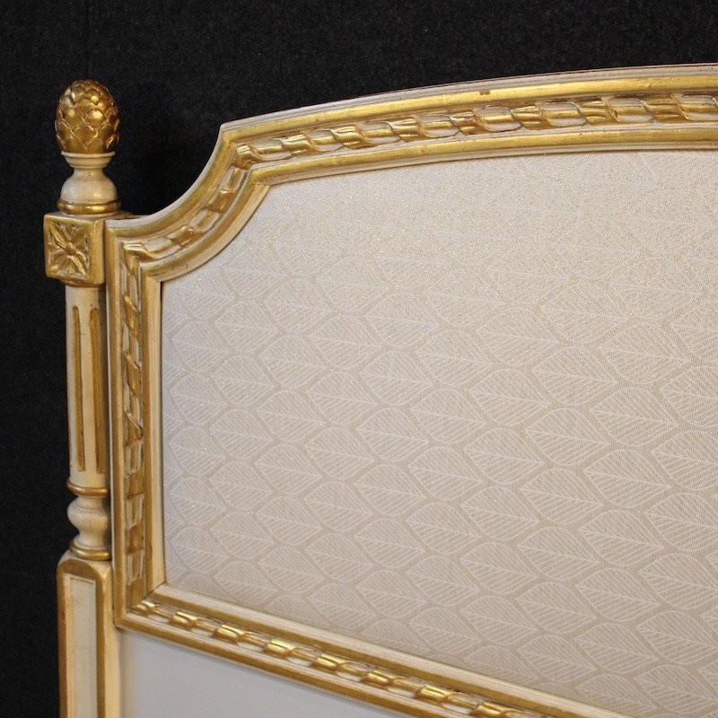 Letto matrimoniale laccato e dorato in stile Luigi XVI-photo-1