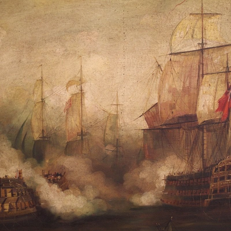 Dipinto francese marina Battaglia di Trafalgar del XX secolo-photo-1
