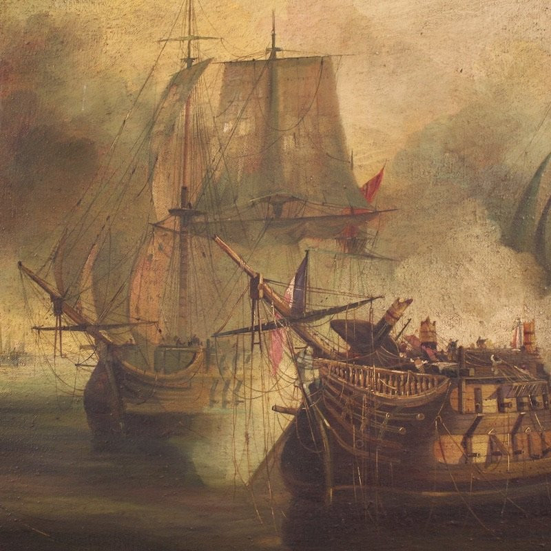 Dipinto francese marina Battaglia di Trafalgar del XX secolo-photo-2
