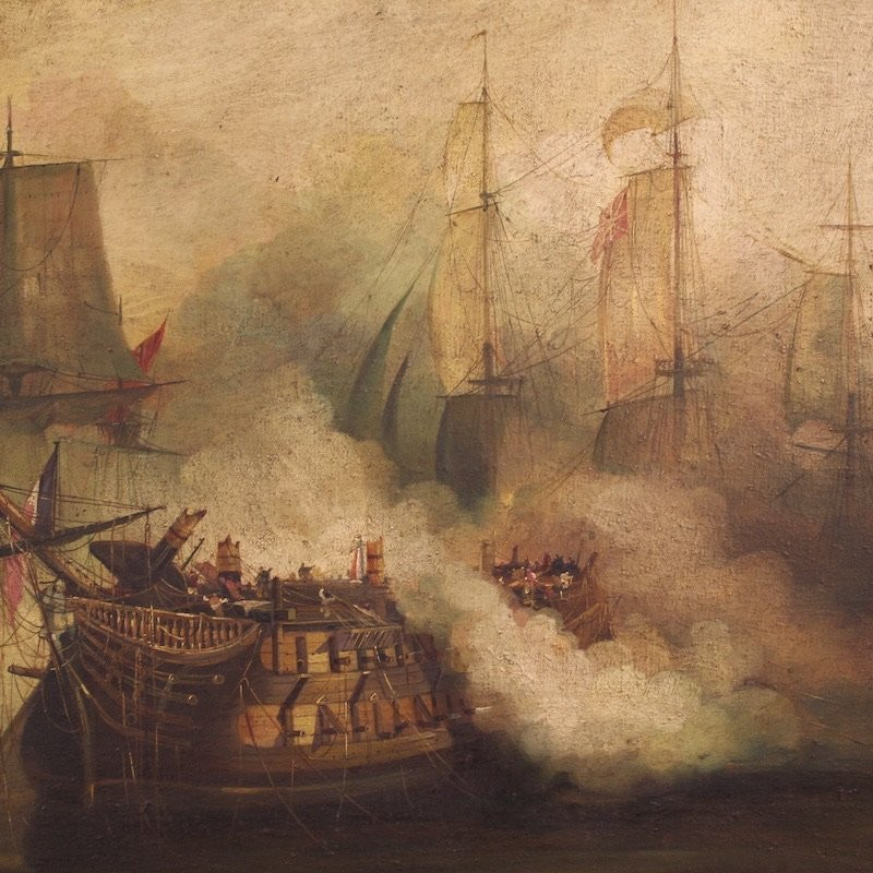 Dipinto francese marina Battaglia di Trafalgar del XX secolo-photo-5