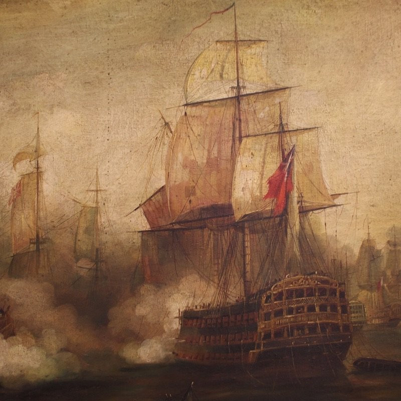 Dipinto francese marina Battaglia di Trafalgar del XX secolo-photo-6